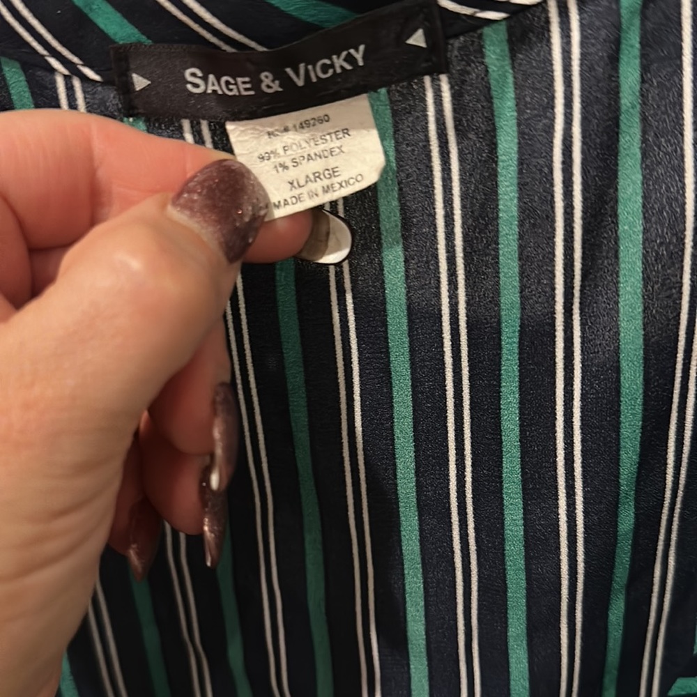 Midnight blue with stripes sleeveless top